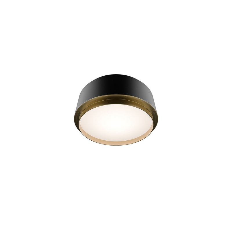 W.A.C. Lighting FM-20509-40-BK/AB LED Flush Mount, Black/Aged Brass