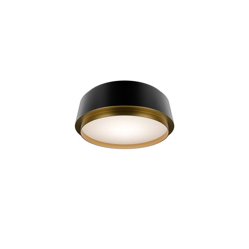 W.A.C. Lighting FM-20512-27-BK/AB LED Flush Mount, Black/Aged Brass
