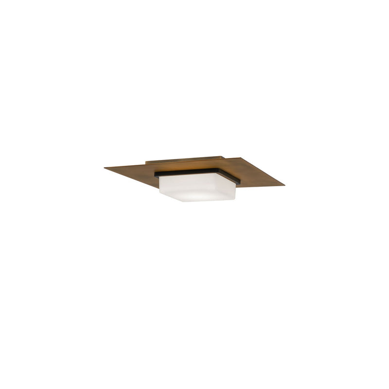 W.A.C. Lighting FM-31414-40-BK/AB LED Flush Mount, Black/Aged Brass