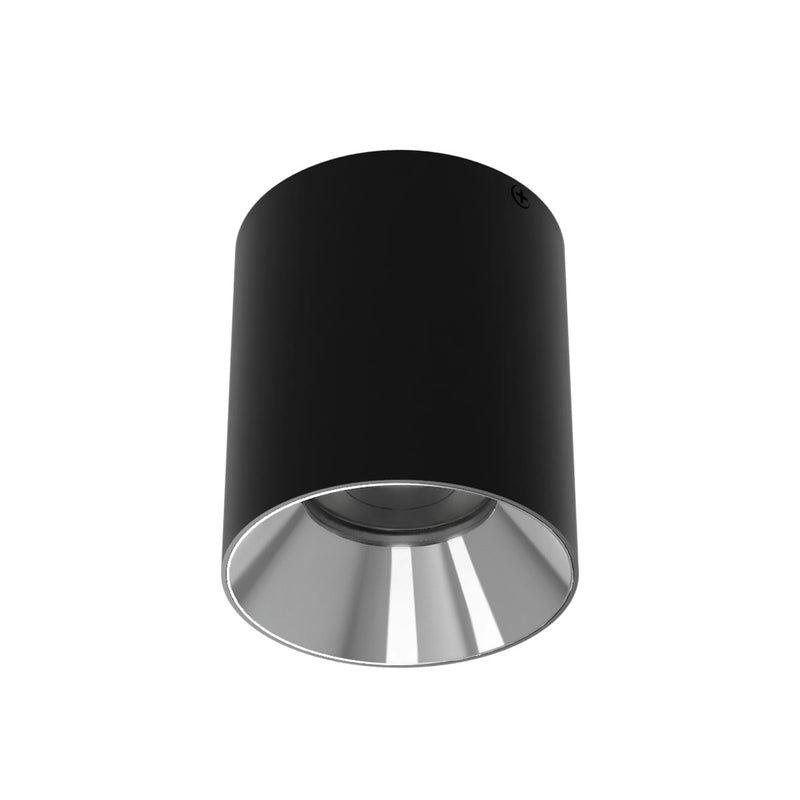 W.A.C. Lighting C4RL-FCS-BKCH LED Flush Mount, Black/Chrome