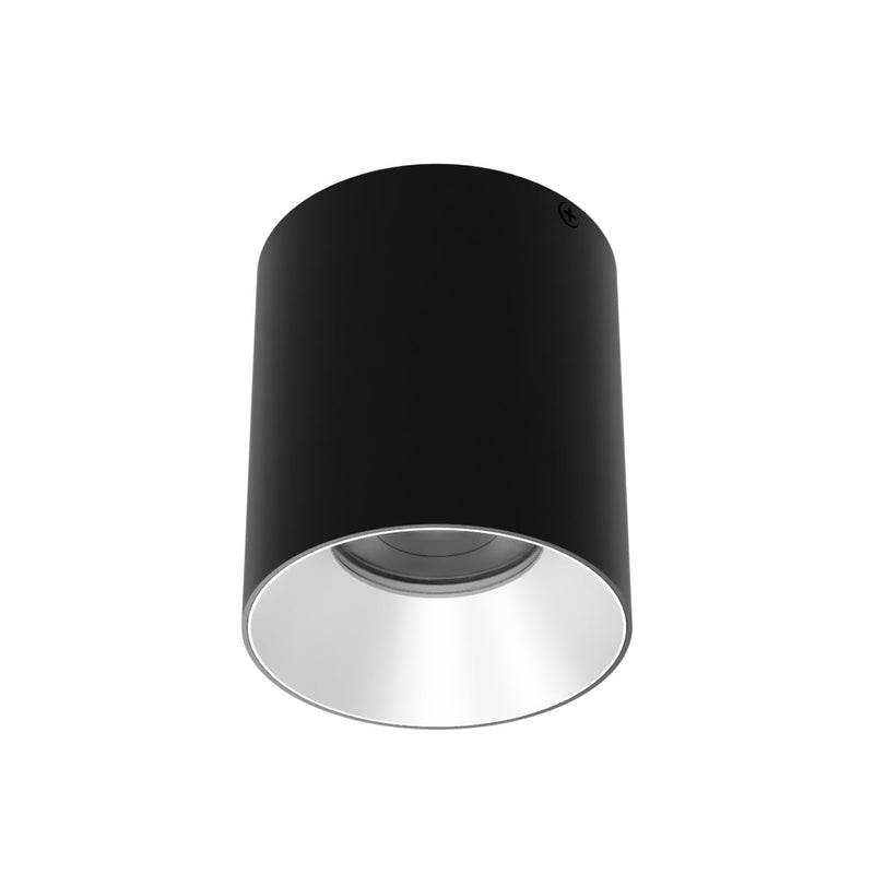 W.A.C. Lighting C4RL-FCS-BKHZ LED Flush Mount, Black/Haze