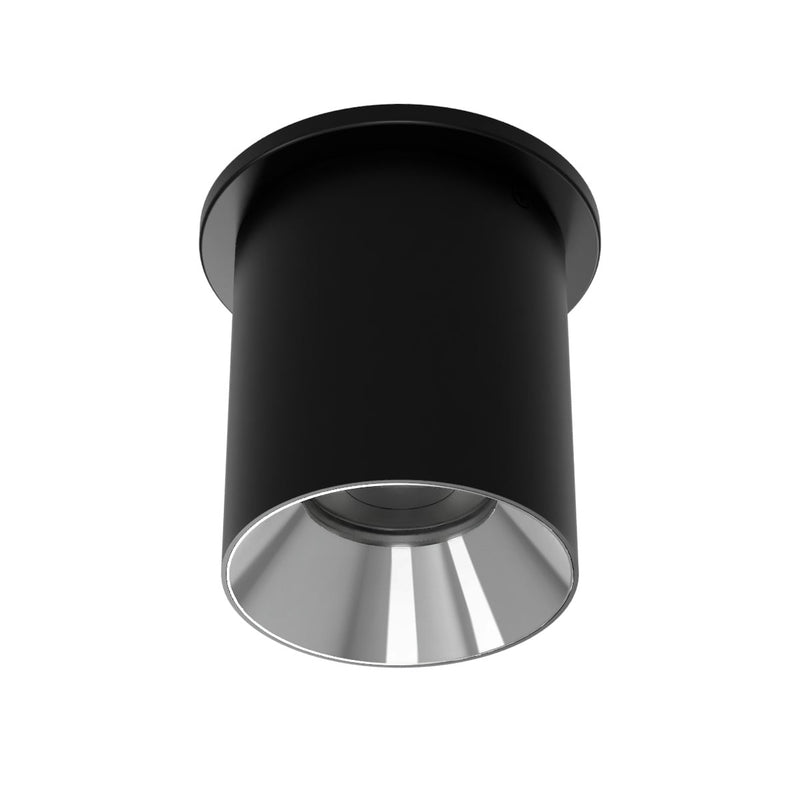 W.A.C. Lighting C4RT-FCS-BKCH LED Flush Mount, Black/Chrome