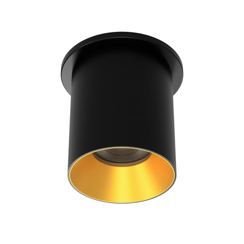 W.A.C. Lighting C4RT-FCS-BKGL LED Flush Mount, Black/Gold