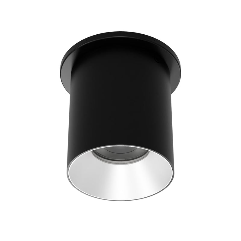 W.A.C. Lighting C4RT-FCS-BKHZ LED Flush Mount, Black/Haze
