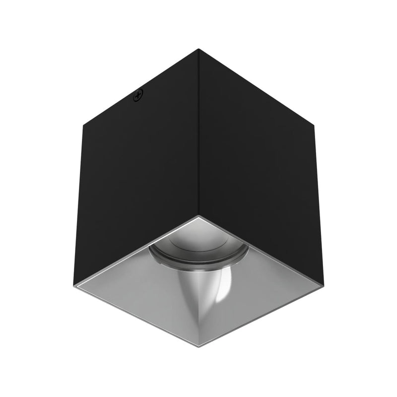 W.A.C. Lighting C4SL-FCS-BKCH LED Flush Mount, Black/Chrome
