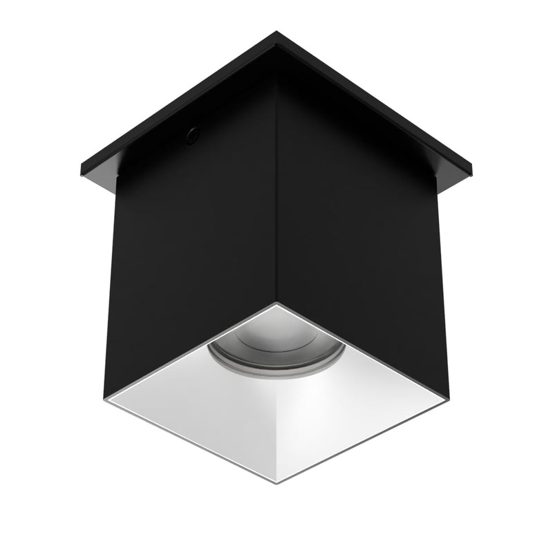 W.A.C. Lighting C4ST-FCS-BKHZ LED Flush Mount, Black/Haze