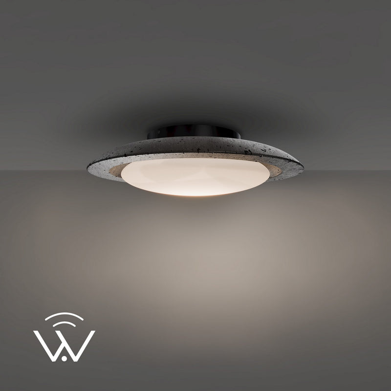 Modern Forms FM264620-TWA-BV/BK LED Flush Mount, Basalt Stone/Black