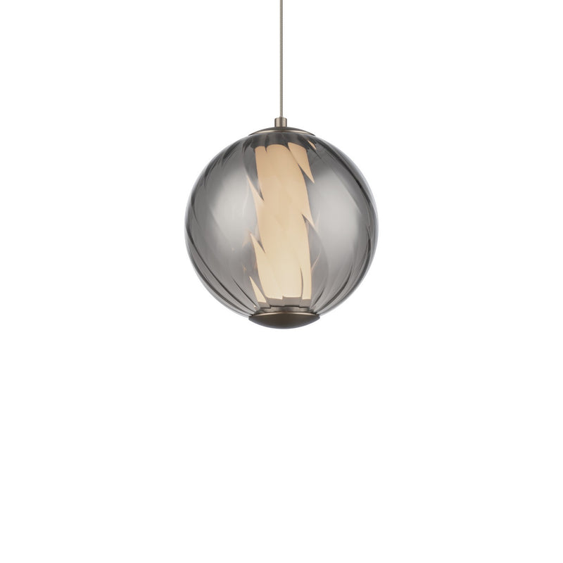 Modern Forms PD-32507-30-SM/AB LED Mini Pendant, Smoke Glass/Aged Brass