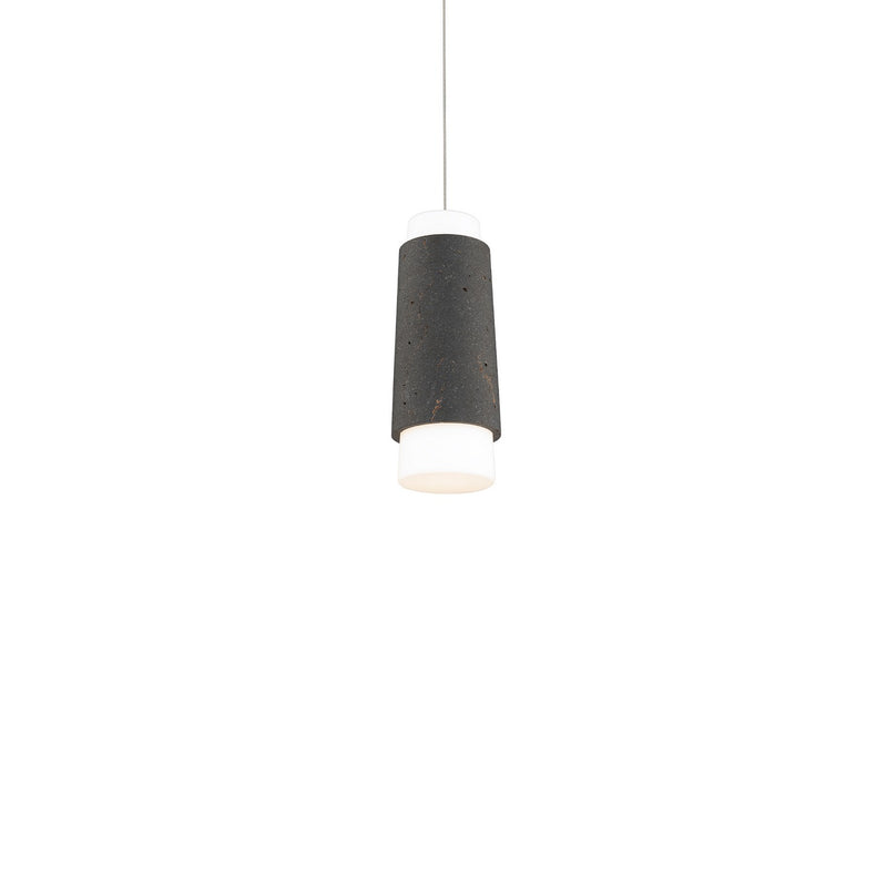 Modern Forms PD-5513-35-BV/BK LED Mini Pendant, Bassalt Stone/Black