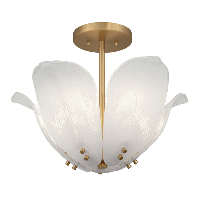 Metropolitan N2214-732 Five Light Semi-Flush Mount, Legacy Brass