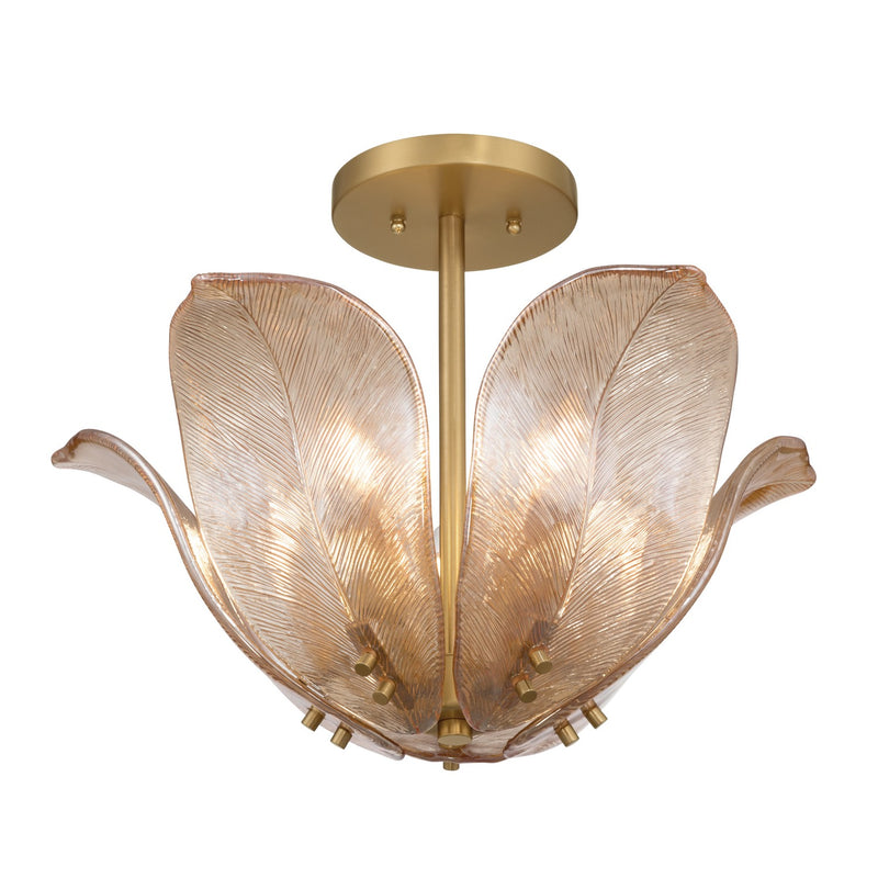 Metropolitan N2214-A-732 Five Light Semi-Flush Mount, Legacy Brass
