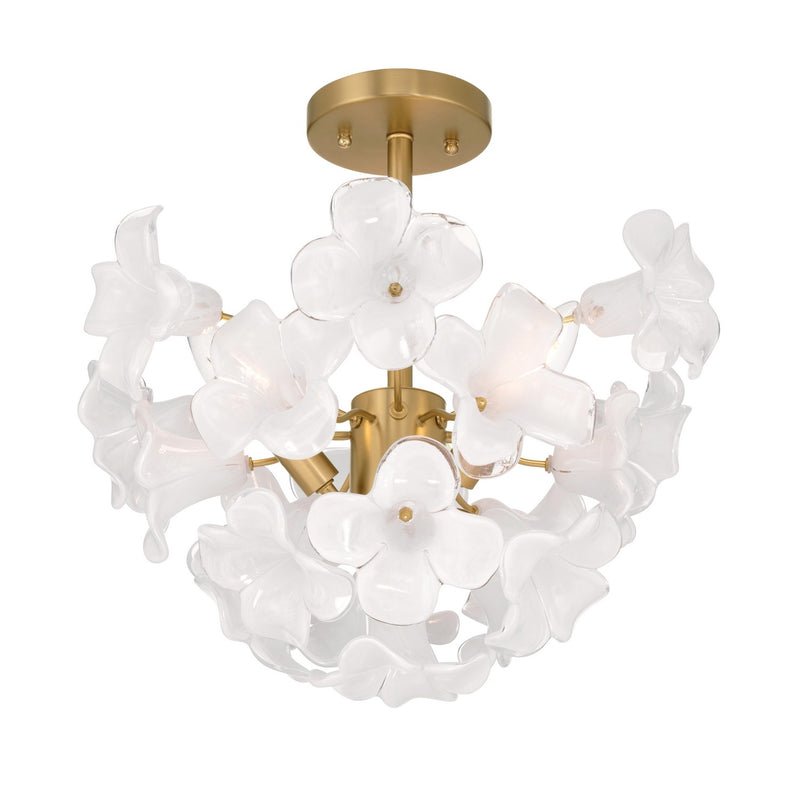 Metropolitan N2224-732 Three Light Semi-Flush Mount, Legacy Brass