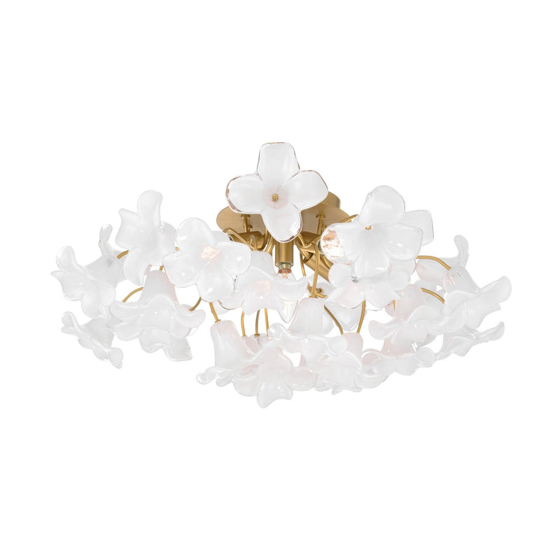 Metropolitan N2225-732 Five Light Semi-Flush Mount, Legacy Brass