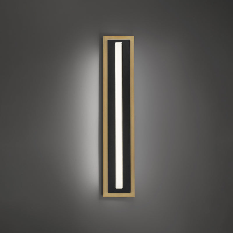 Modern Forms WS-10427-40-BK/AB LED Wall Sconce, Black/Aged Brass
