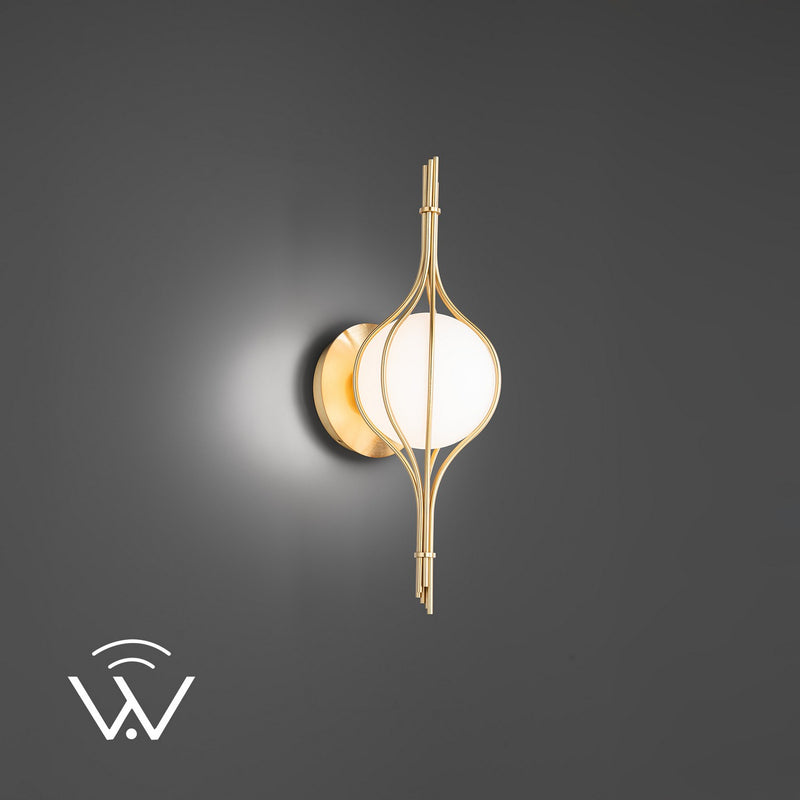 Modern Forms WS600620-TWA-VB LED Wall Sconce, Vintage Brass