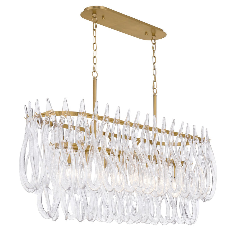 Metropolitan N3127-732 Eight Light Linear Chandelier, Legacy Brass