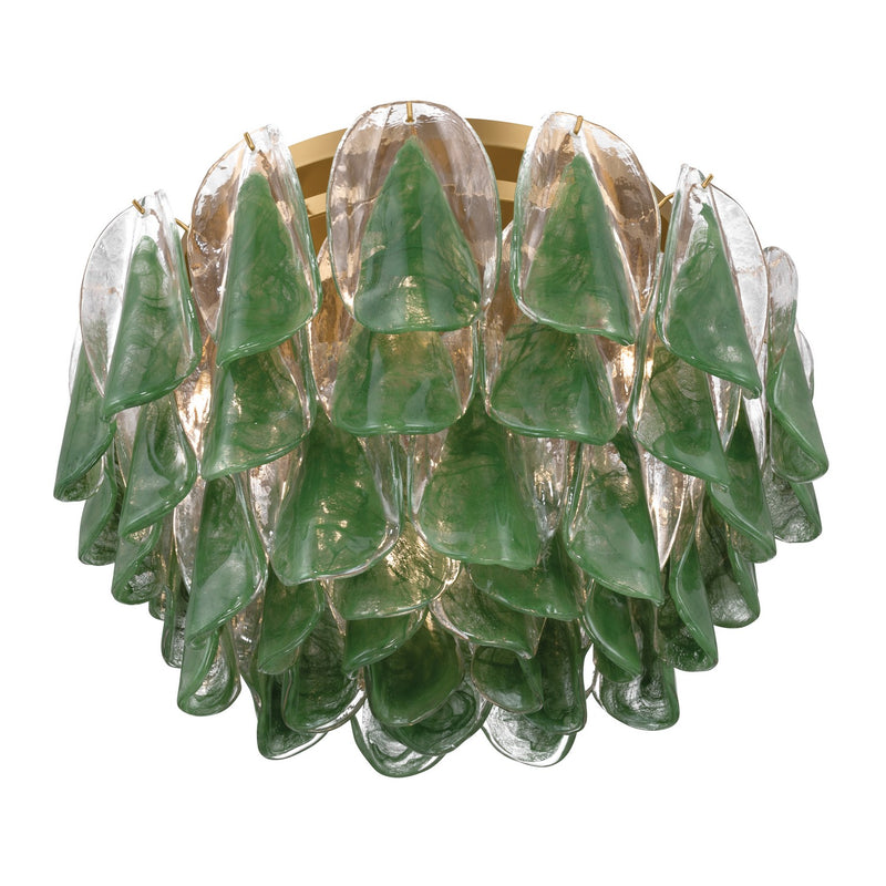 Metropolitan N3476-G-732 Six Light Flush Mount, Legacy Brass