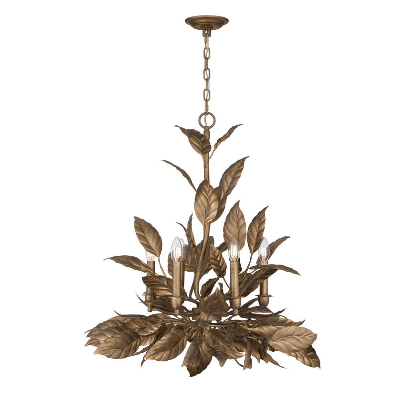 Metropolitan N3526-736 Six Light Chandelier, Weathered Gold