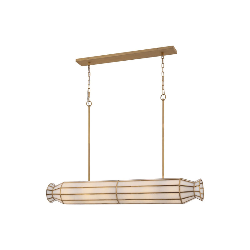 Metropolitan N5626-732 Six Light Linear Chandelier, Legacy Brass