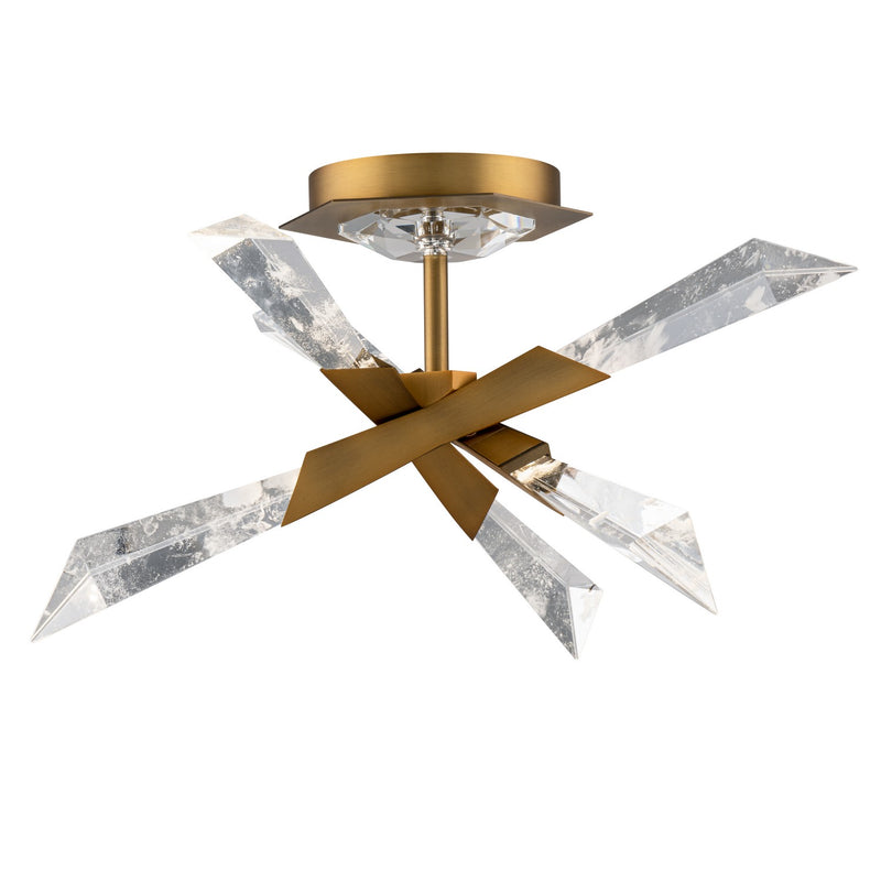 Schonbek Beyond BFM31417-AB 17" Semi-Flush Mount, Aged Brass