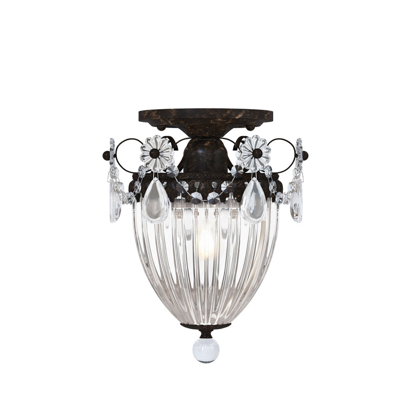 Schonbek 1239-76A One Light Semi-Flush Mount, Heirloom Bronze
