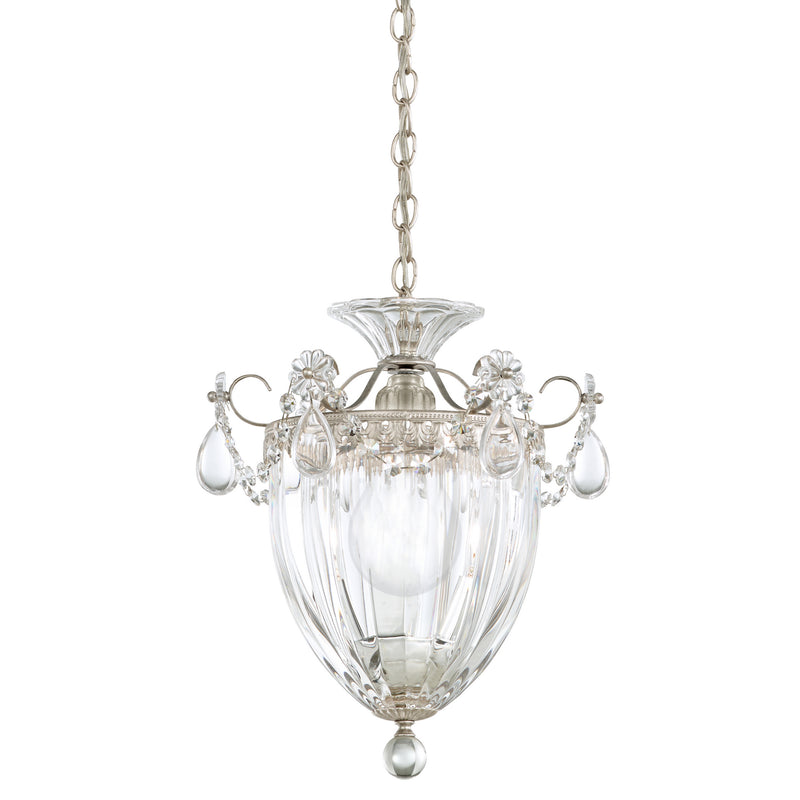Schonbek 1241-48A One Light Mini Pendant, Antique Silver