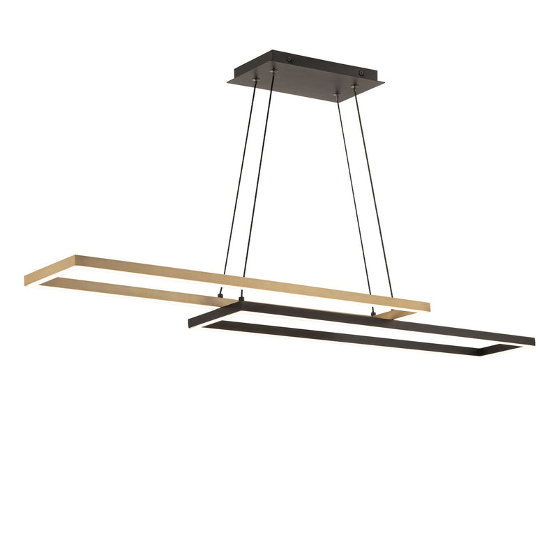 W.A.C. Lighting PD-81442-27-BK/AB LED Linear Pendant, Black/Aged Brass