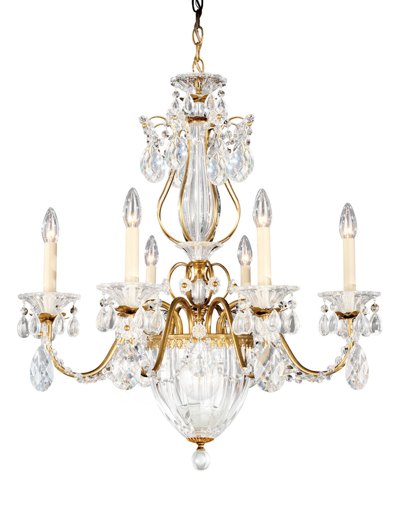 Schonbek 1246-22A Seven Light Chandelier, Heirloom Gold
