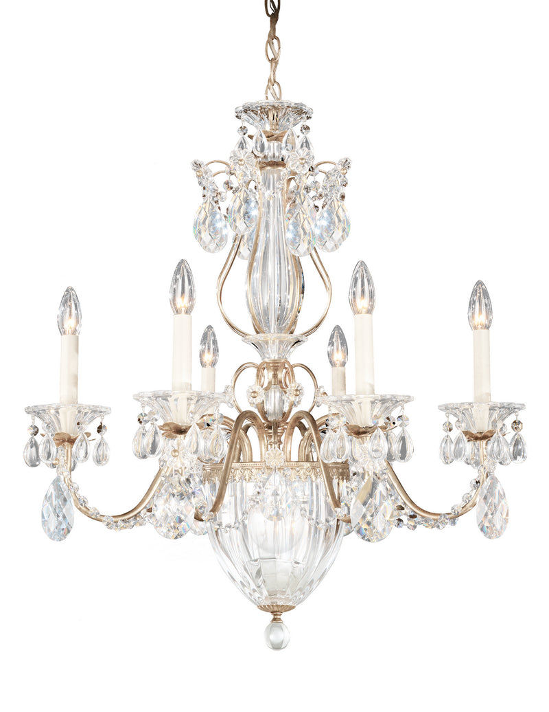 Schonbek 1246-48A Seven Light Chandelier, Antique Silver