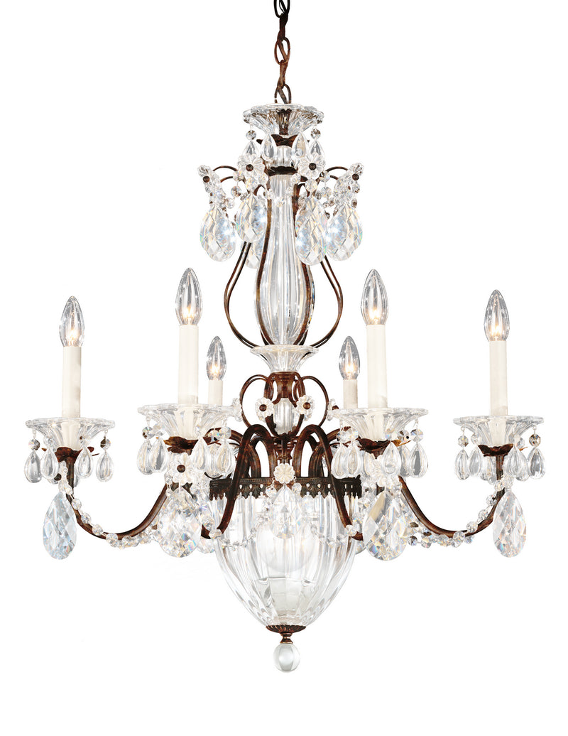 Schonbek 1246-76A Seven Light Chandelier, Heirloom Bronze