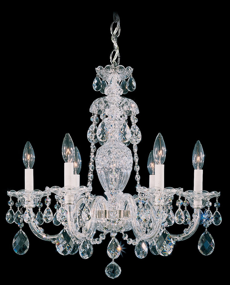 Schonbek 2994-40A Six Light Chandelier, Silver