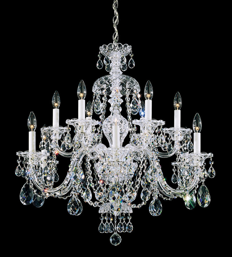 Schonbek 3601-40A 12 Light Chandelier, Silver