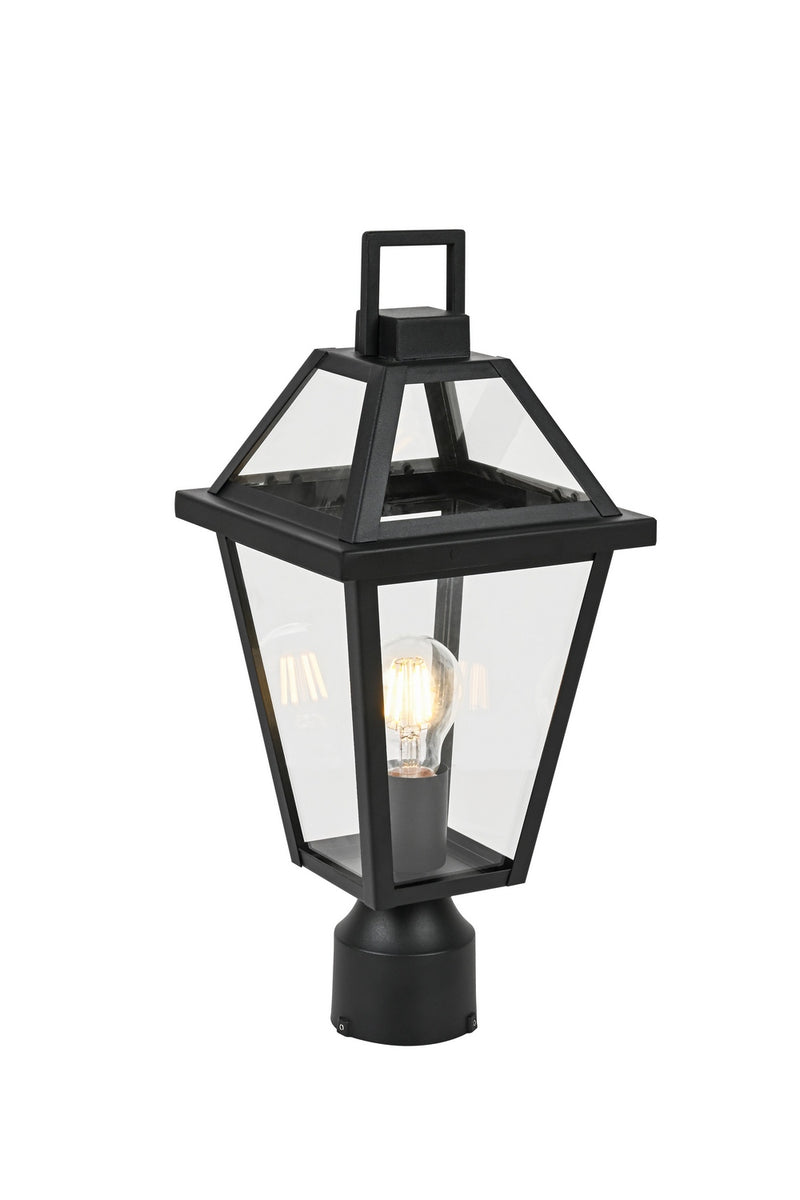 Matteo Lighting E22311MB One Light Outdoor Lantern, Matte Black