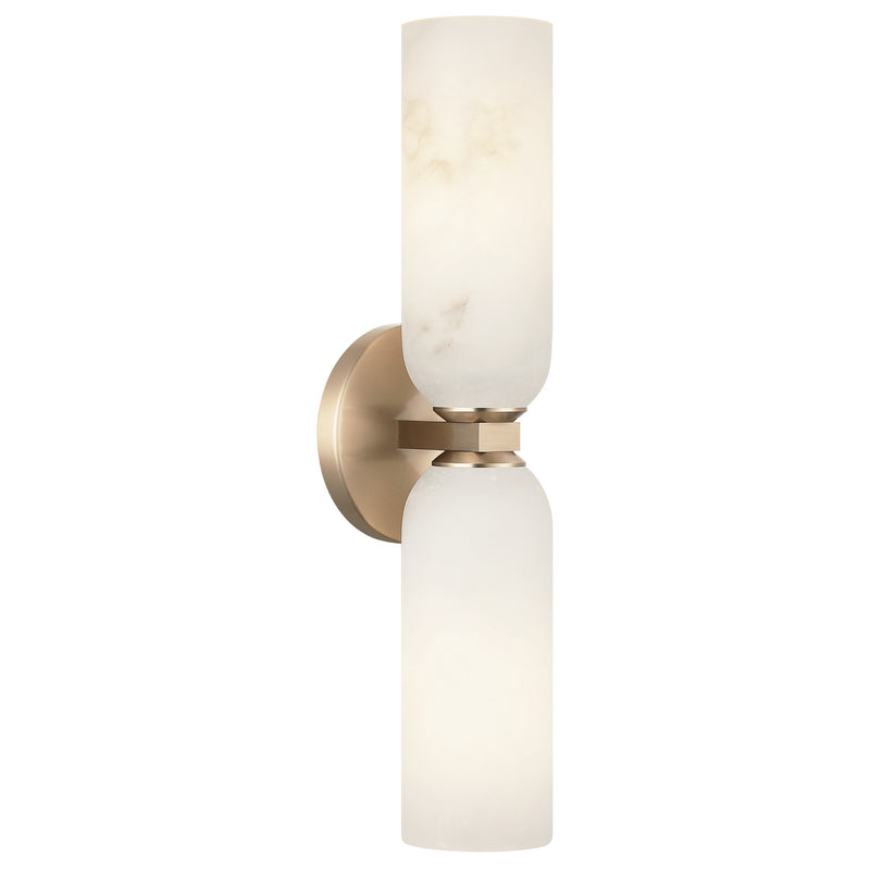 Matteo Lighting S19222CG Two Light Wall Sconce, Champagne Gold