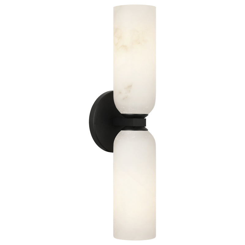Matteo Lighting S19222MB Two Light Wall Sconce, Matte Black