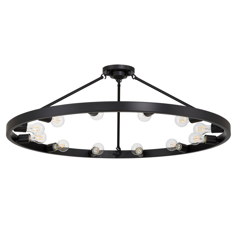 Golden 1019-12SF BLK 12 Light Semi-Flush Mount, Matte Black