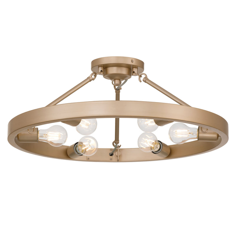 Golden 1019-6SF FRG Six Light Semi-Flush Mount, French Gold