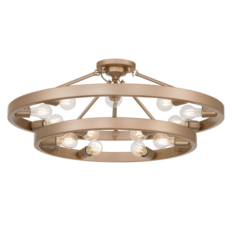 Golden 1019-96SF FRG 15 Light Semi-Flush Mount, French Gold