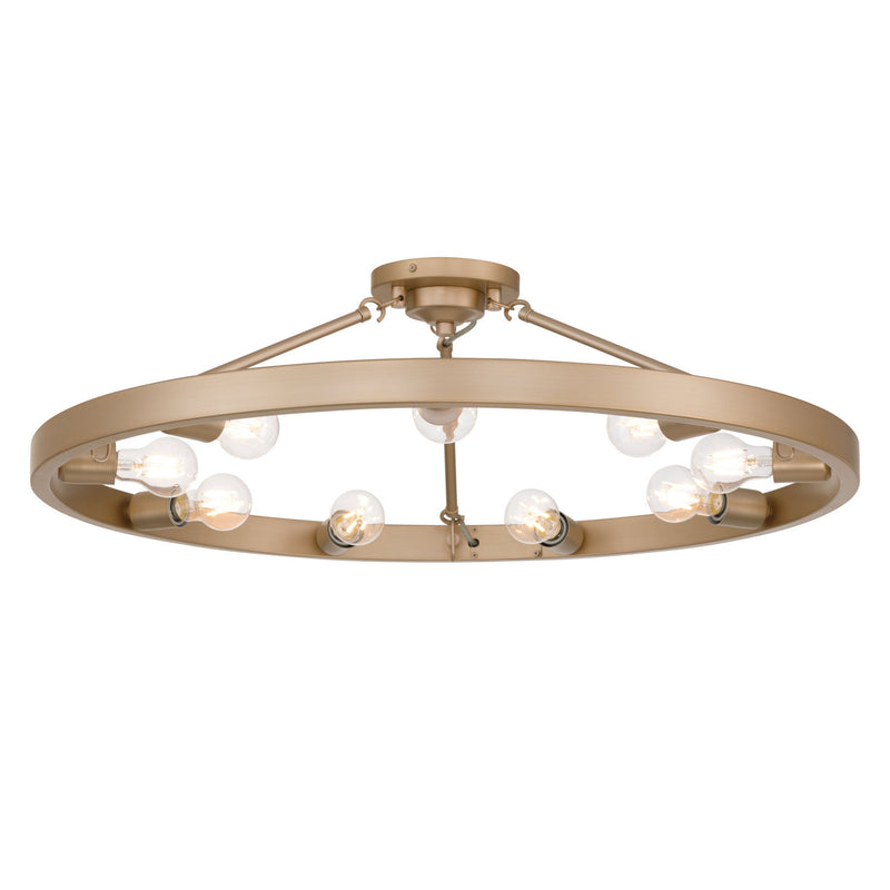 Golden 1019-9SF FRG Nine Light Semi-Flush Mount, French Gold