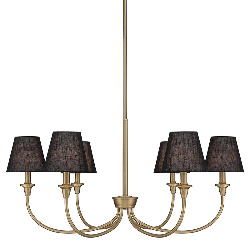 Golden 1622-6 BCB-EHB Six Light Chandelier, Brushed Champagne Brass
