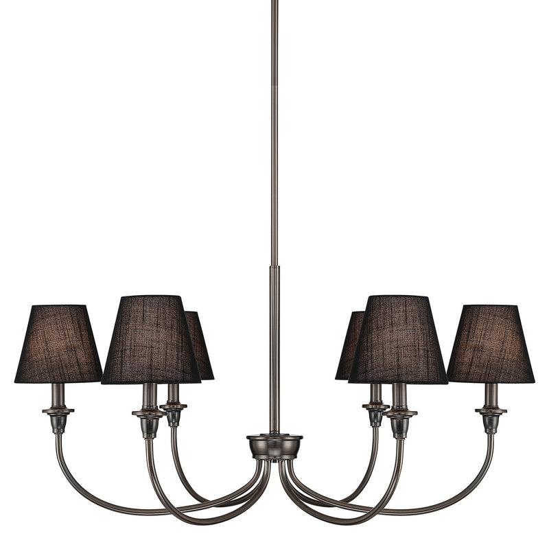 Golden 1622-6 ORB-EHB Six Light Chandelier, Oil Rubbed Bronze