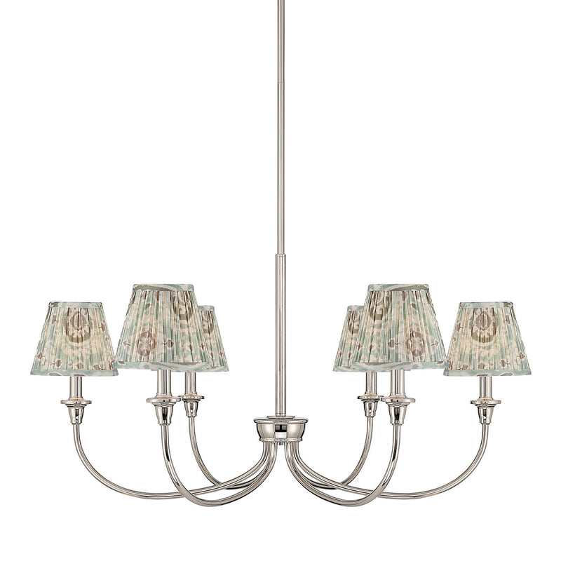 Golden 1622-6 PN-HGA Six Light Chandelier, Polished Nickel