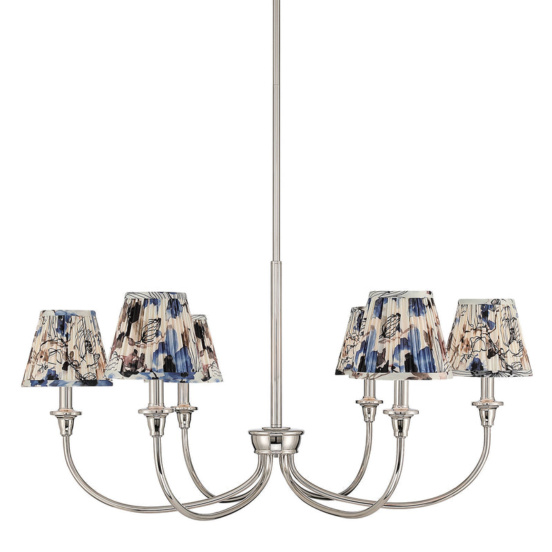 Golden 1622-6 PN-HGB Six Light Chandelier, Polished Nickel