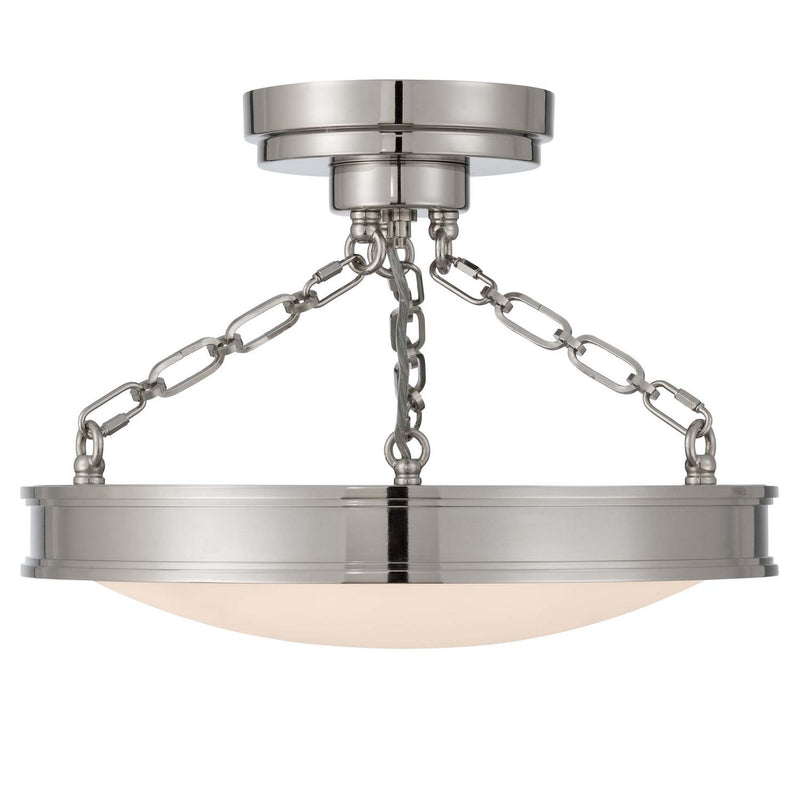 Golden 1700-17SF PN-EG LED Semi-Flush Mount, Polished Nickel