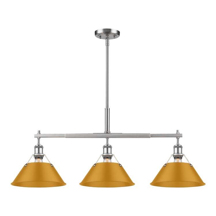 Golden 3306-LP PW-AY Three Light Linear Pendant, Pewter