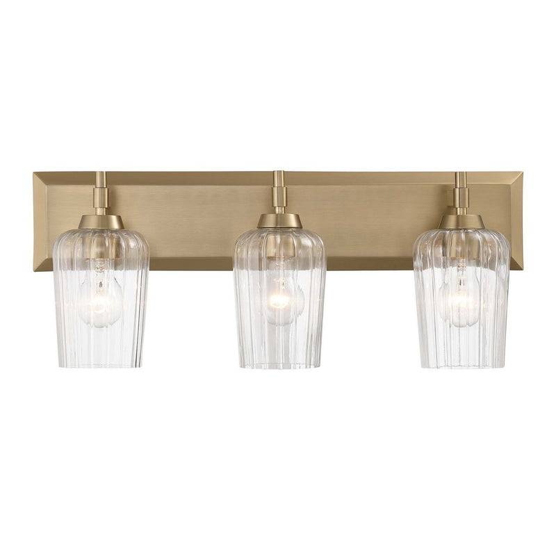 Golden 5189-BA3 BCB-FLT Three Light Vanity, Brushed Champagne Brass