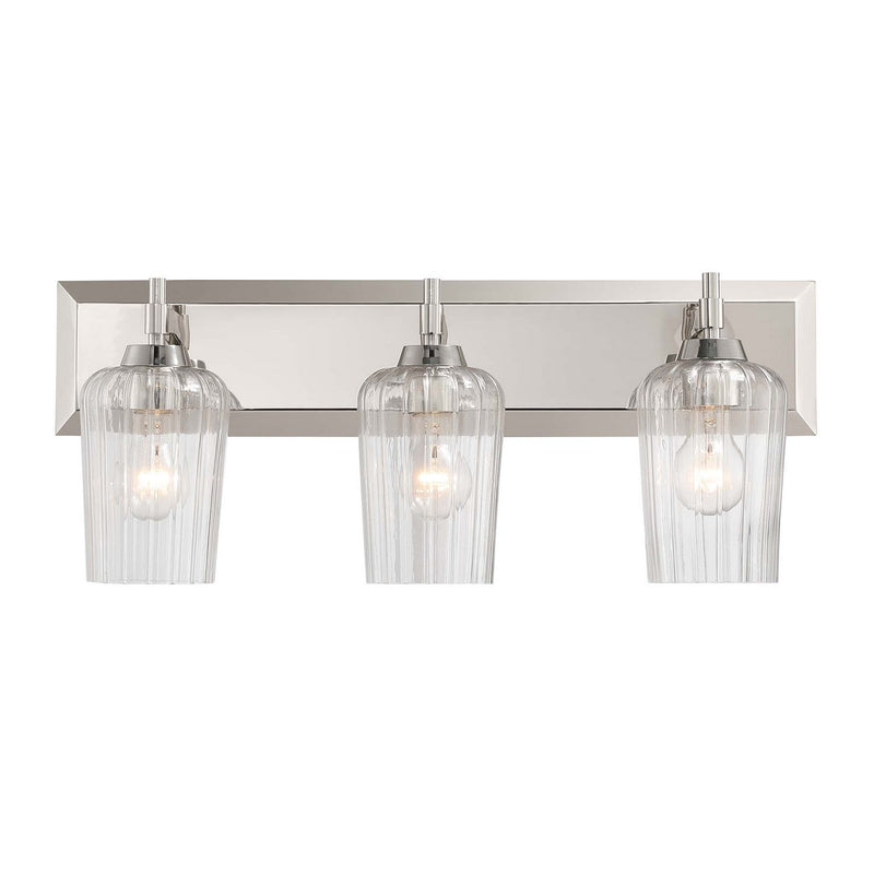 Golden 5189-BA3 PN-FLT Three Light Vanity, Polished Nickel