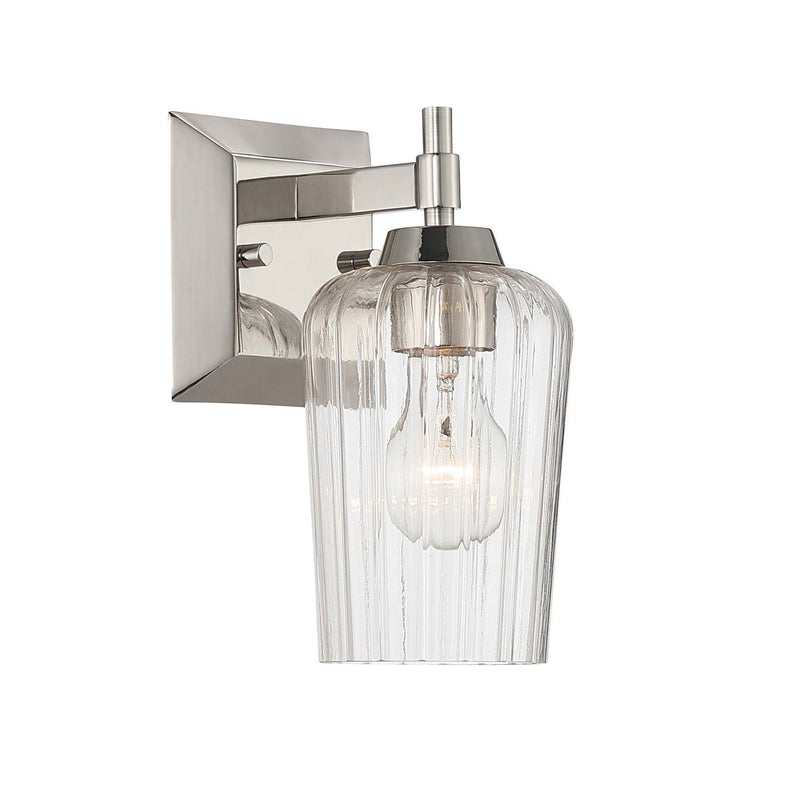 Golden 5189-WSC PN-FLT One Light Wall Sconce Vanity, Polished Nickel