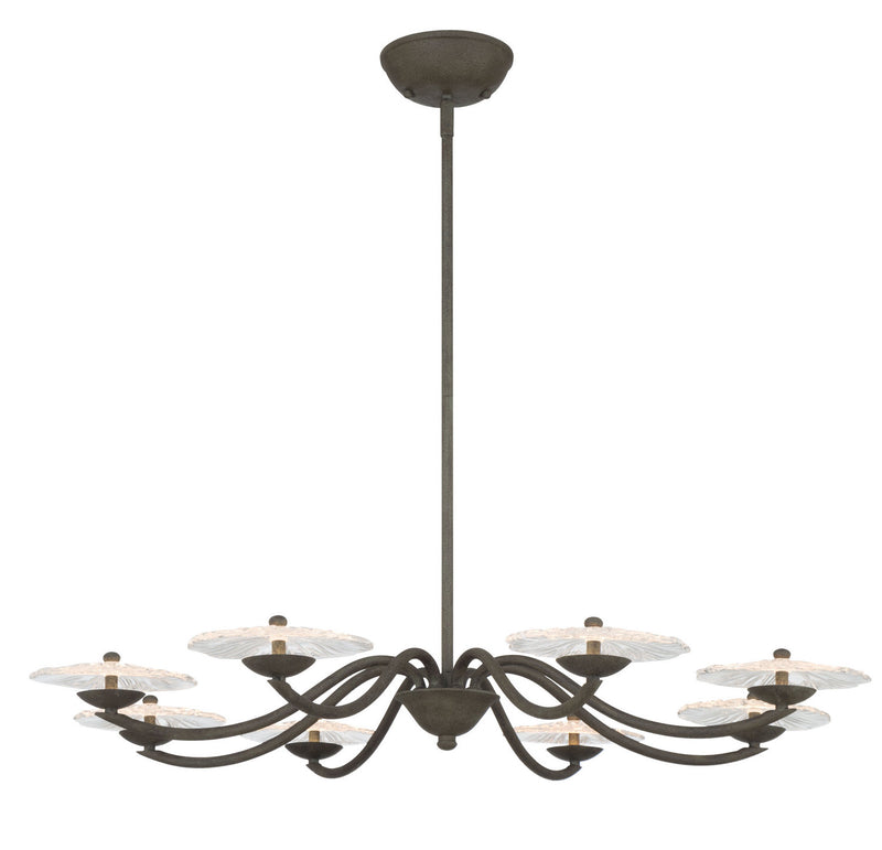 Golden 5865-8 BT-CLR LED Chandelier, Black Slate