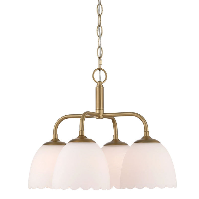 Golden 6954-4P BCB-OP Four Light Pendant, Brushed Champagne Brass